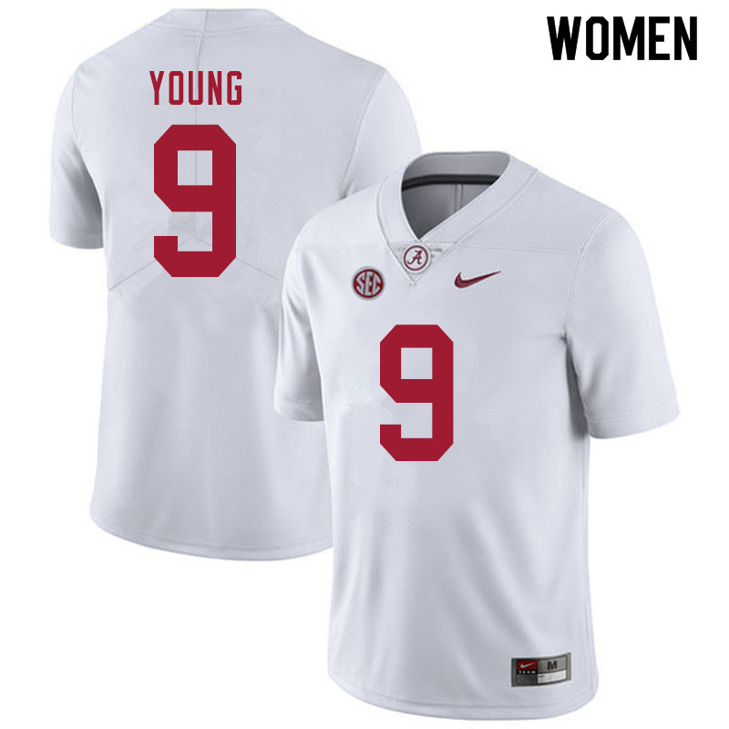 Alabama Crimson Tide Women's Bryce Young #9 White NCAA Nike Authentic Stitched 2020 College Football Jersey FQ16S45OQ